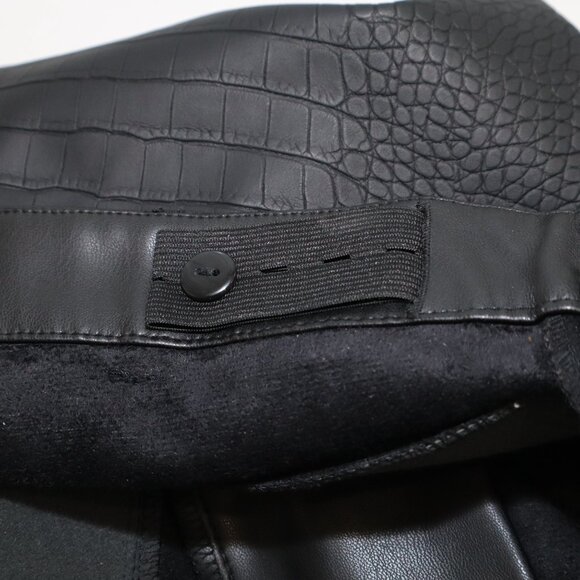 Maniere De Voir Womens Vegan Leather Croc Embossed Lace Up Pants Size 12 NWT - Picture 9 of 13